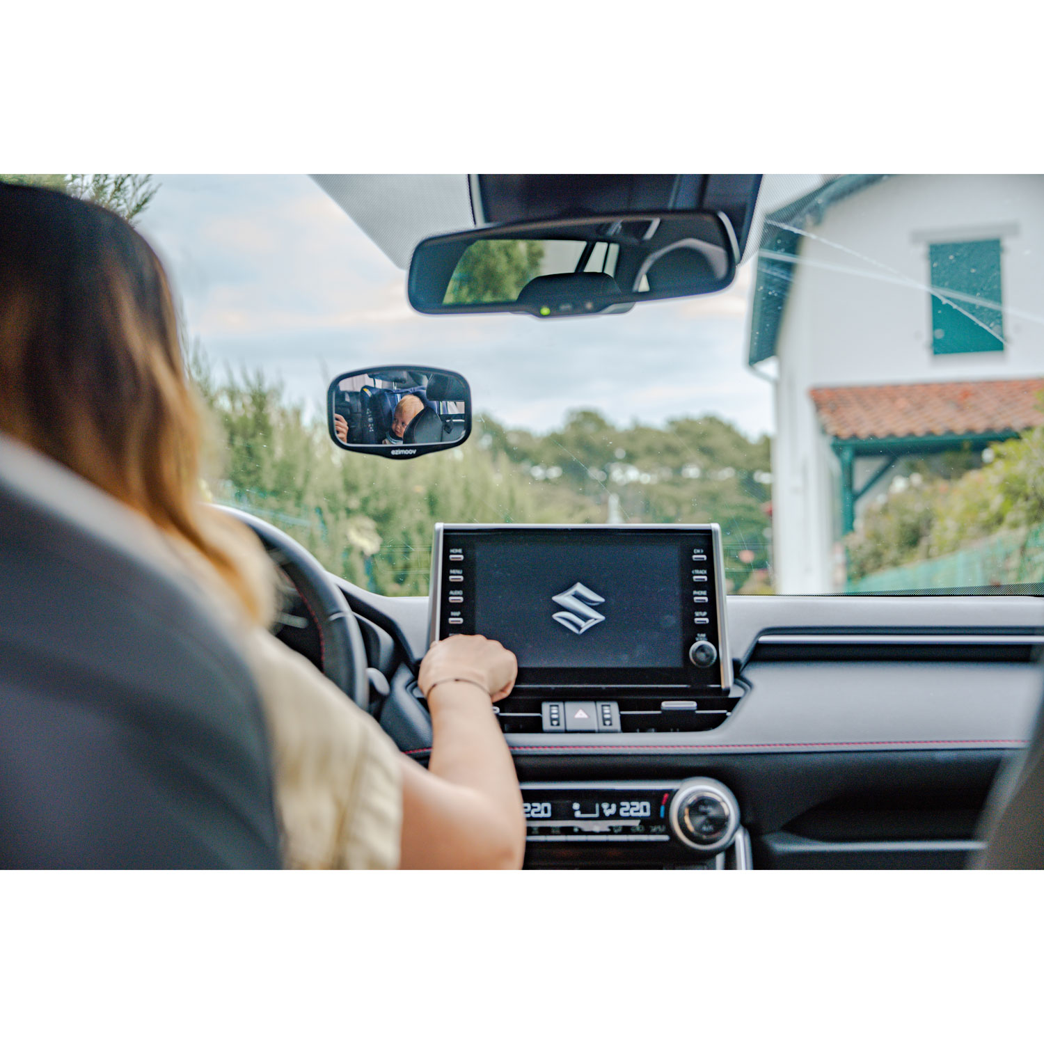 EZI LED Baby Car Seat Mini Mirror - Black - Made from Recycled Plastic