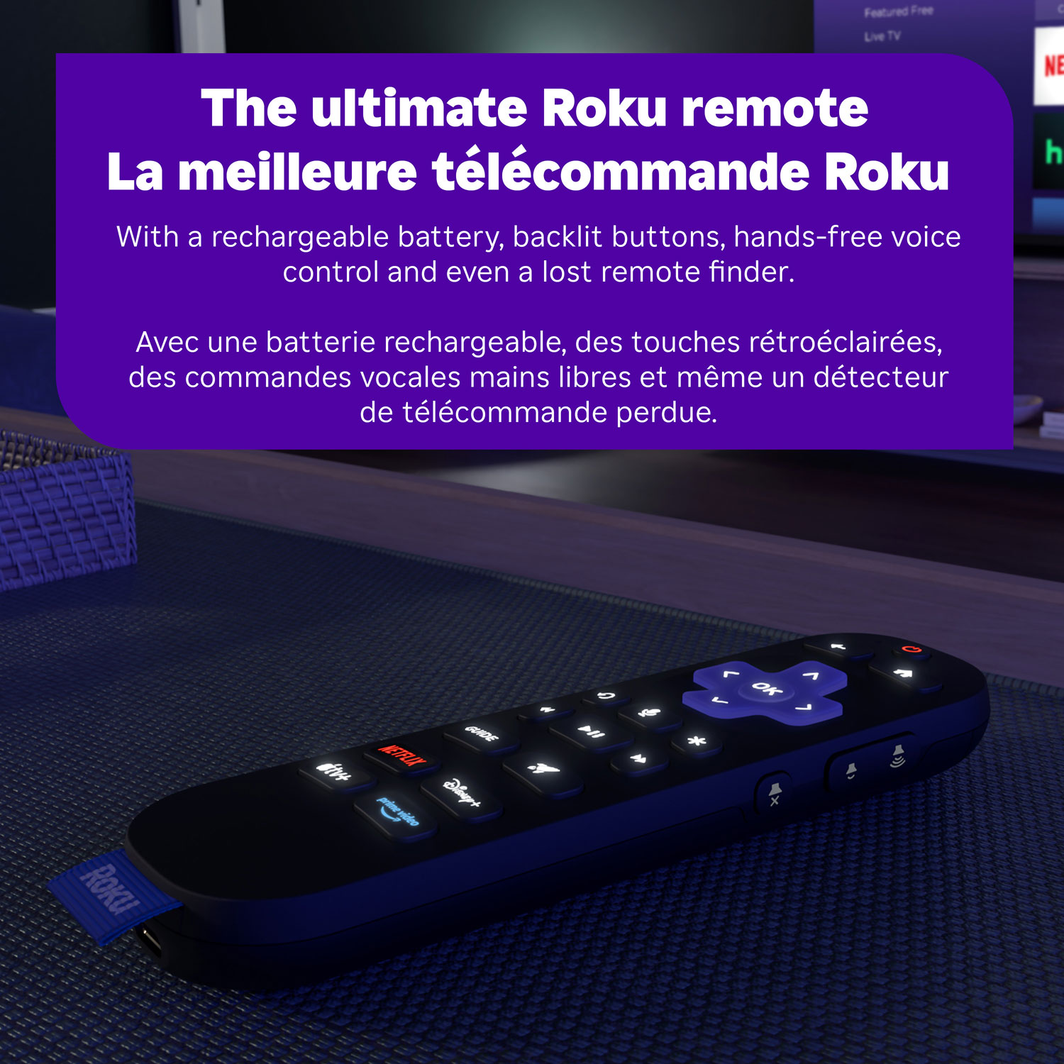 Lecteur multimédia HDR 4K Ultra 2024 de Roku avec télécommande vocale Pro