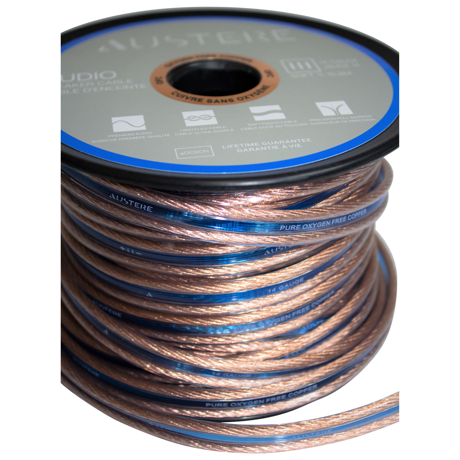 Câble de haut-parleur 14AWG de 15 m III d'Austere