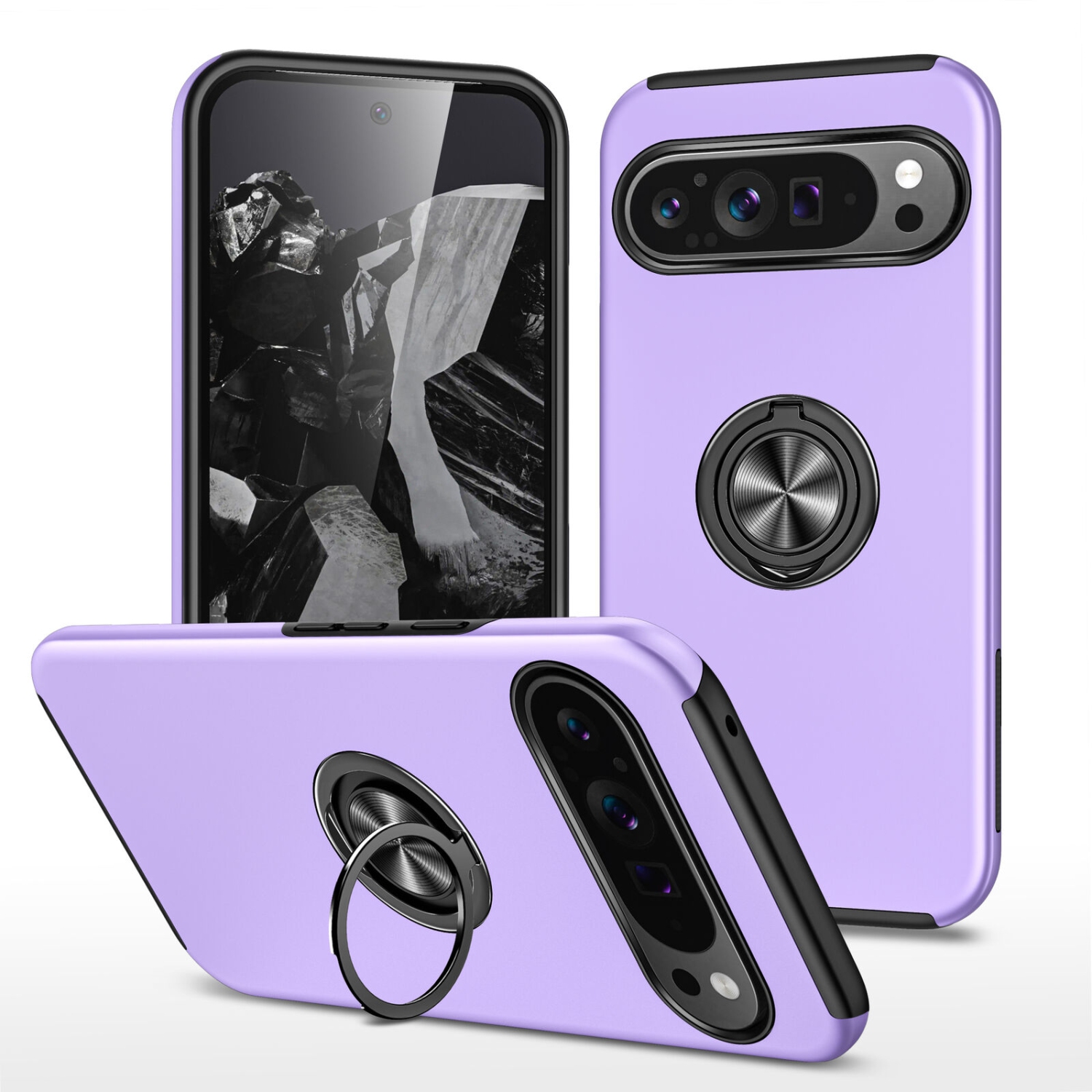 [CS] Étui avec support magnétique hybride invisible pour Pixel 9/9 Pro de Google, violet