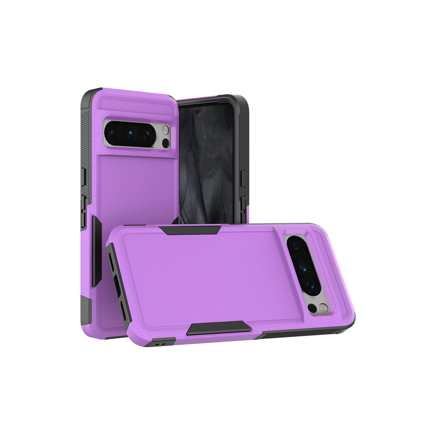 [CS] Étui rigide double couche Armor Rubber Armor Bumper pour Google Pixel 9/9 Pro, violet