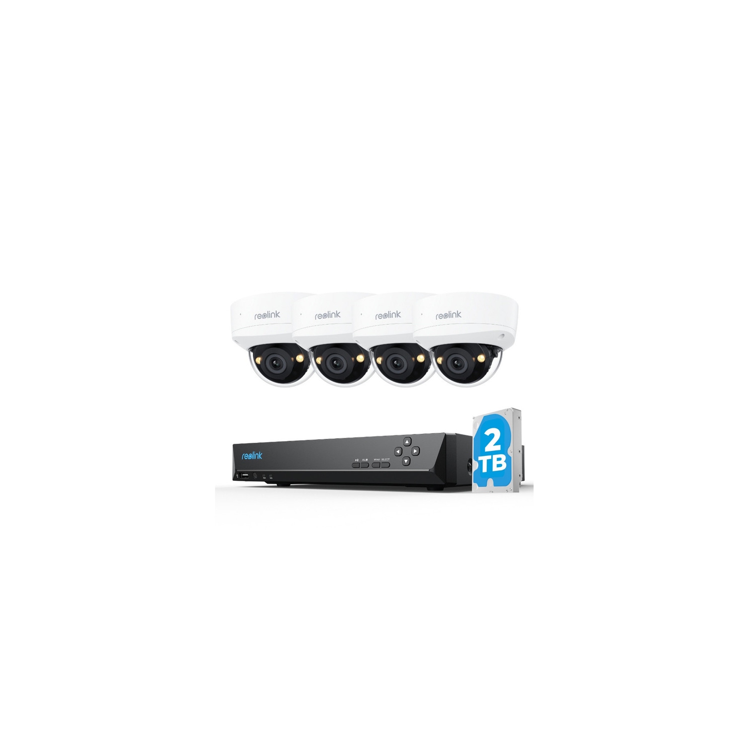 Reolink – système de surveillance RLK8-800V4 à 4K caméras PoE 8&nbsp;Mpx IK10 avec vision nocturne couleur et angle de visionnement de 125°,