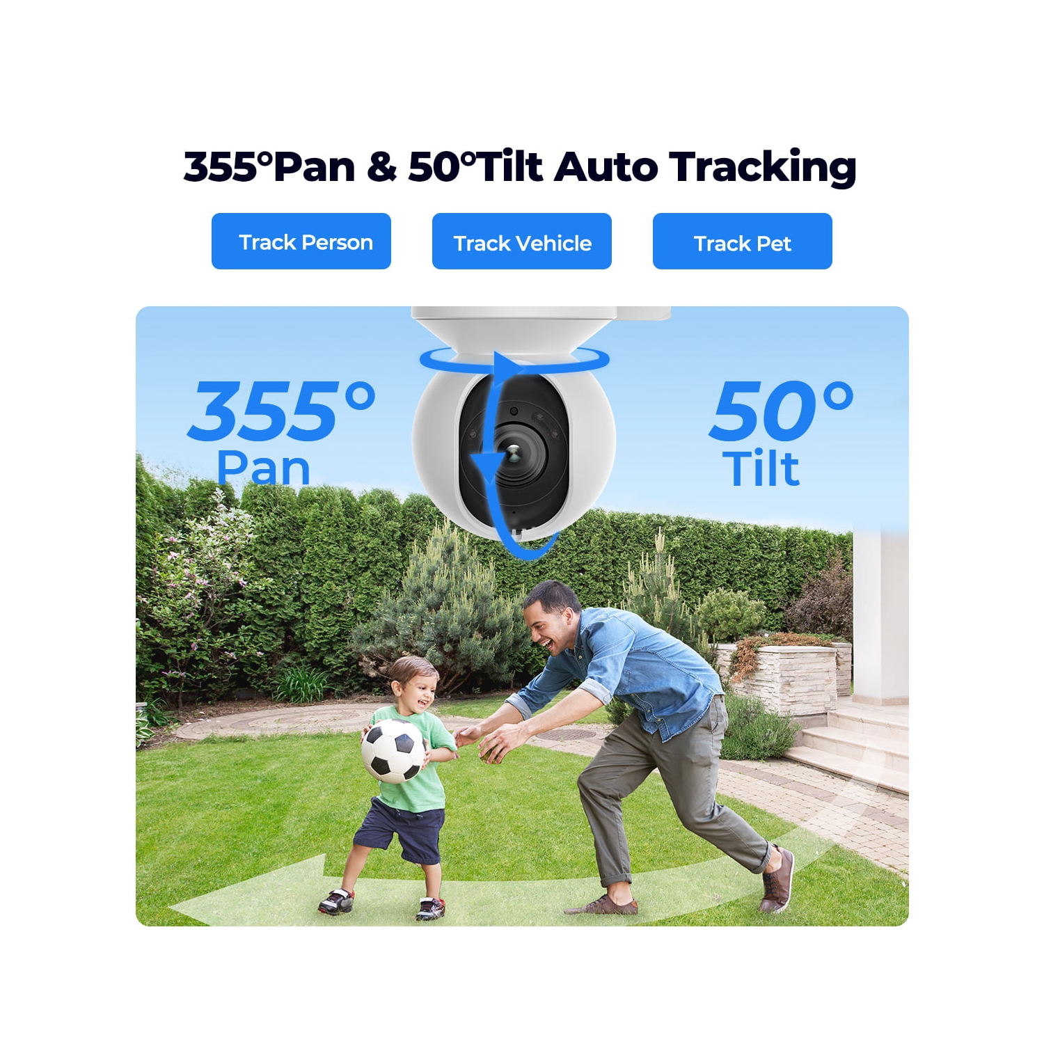 Reolink – 6 caméra de sécurité intelligente PTZ Wi-Fi bibande 4K 8&nbsp;Mpx avec suivi automatique, zoom optique 3X, vision nocturne en couleur,