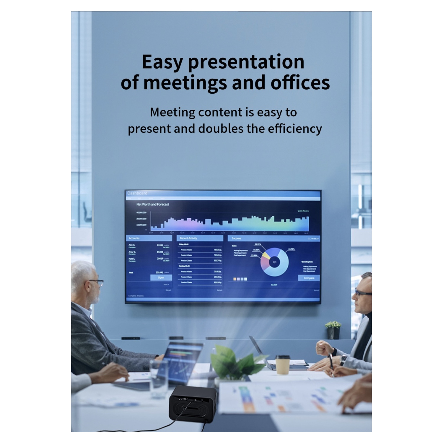 Projecteur de cinéma maison intelligent TUTT S24 Ultra, mise au point automatique Keystone et applications 4K | Android TV Wi-Fi et Bluetooth,