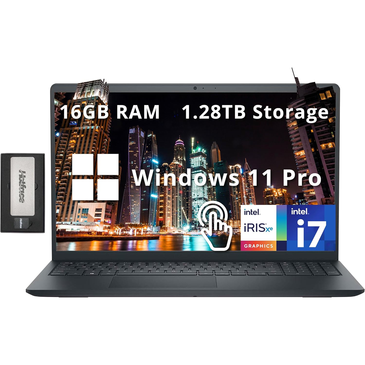 Dell Inspiron 15.6" FHD Touchscreen Laptop, Intel i7-1255U, 1.28TB Storage(1TB SSD+288GB Docking Station Set), 16GB RAM, Intel Iris Xe Graphics,