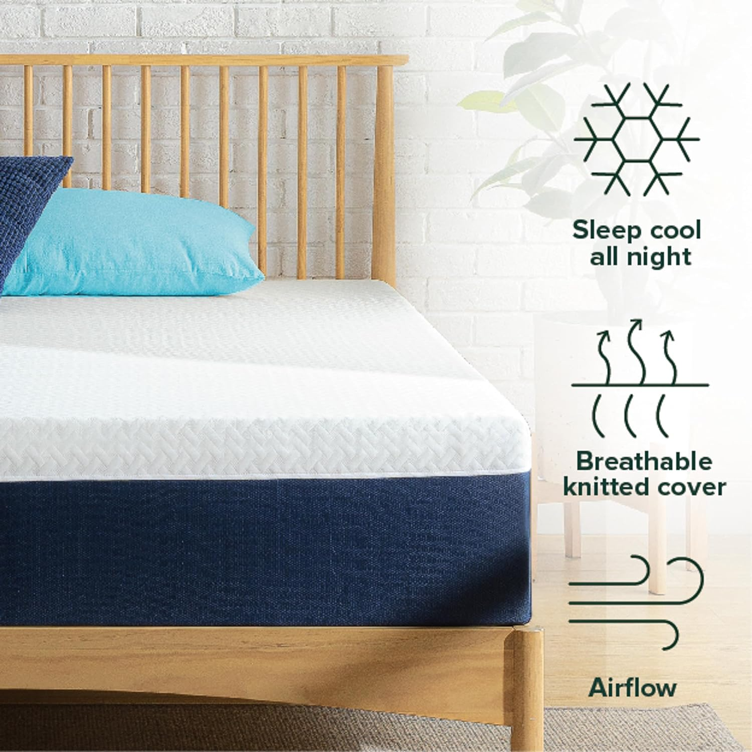 Zinus King Mattress - 12 Inch Green Tea Cooling Gel Memory Foam Hybrid Mattress, Pocket Coil Springs for Motion Isolation, CertiPUR-US Certified