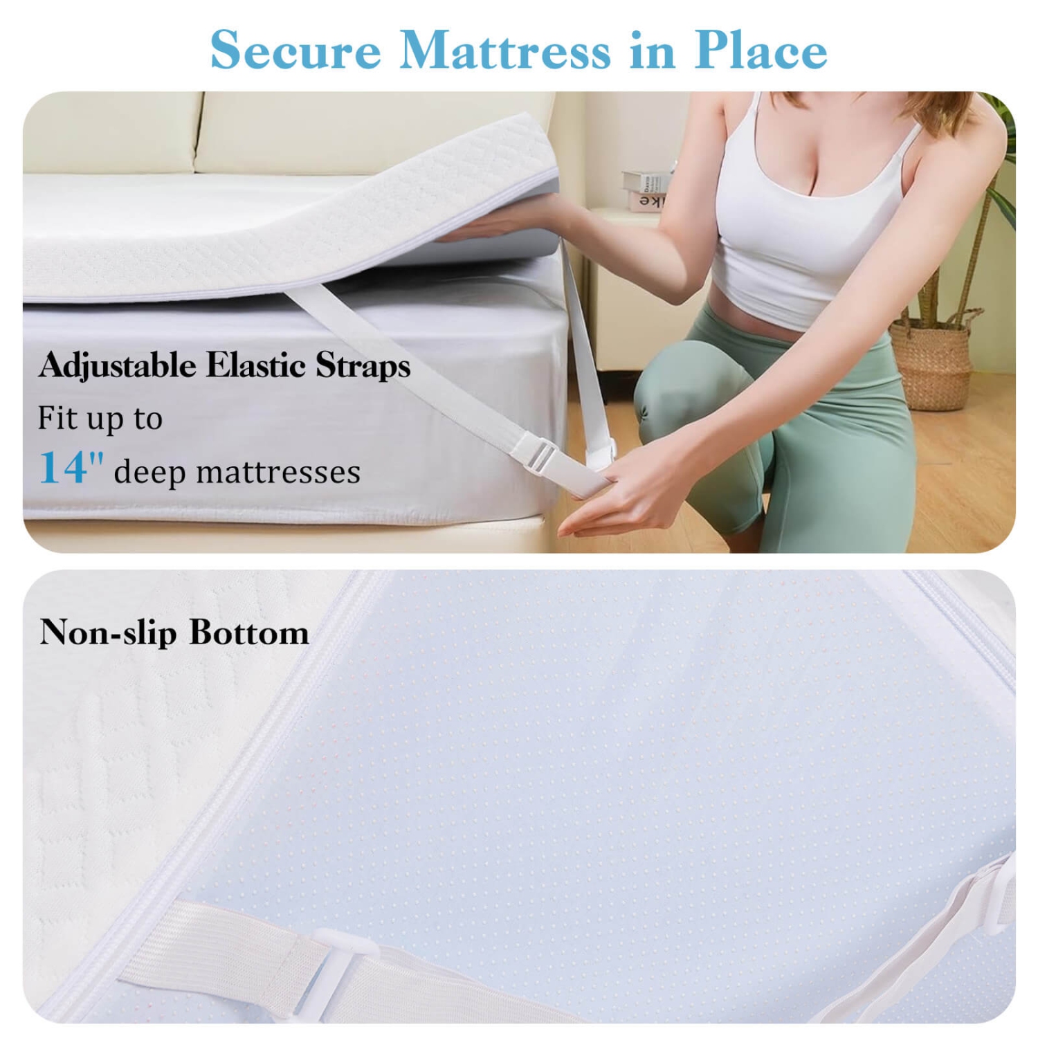 Surmatelas en mousse à mémoire infusée de gel de 3 po de Costway avec housse amovible et lavable pour grand lit