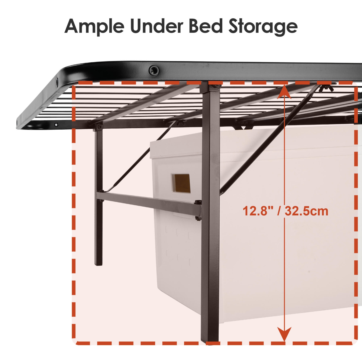 Foldable Twin Size Bed Frames, Heavy Duty Metal Platform Bed Mattress Foundation Hold Up to 600LBS