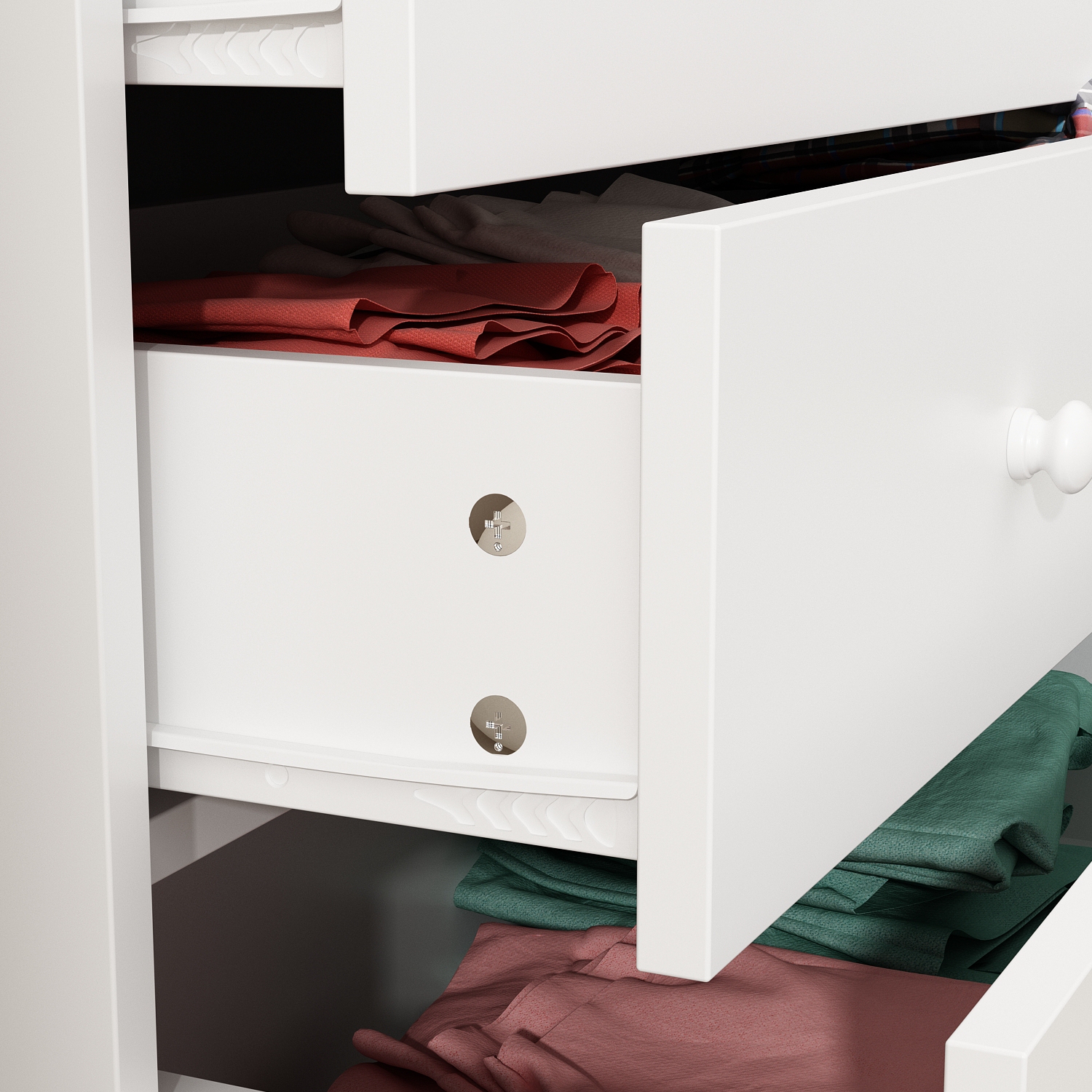 Commode à 5 tiroirs avec tablettes ouvertes Famapy, rangement spacieux pour chambre à coucher ou chambre de bébé, blanc