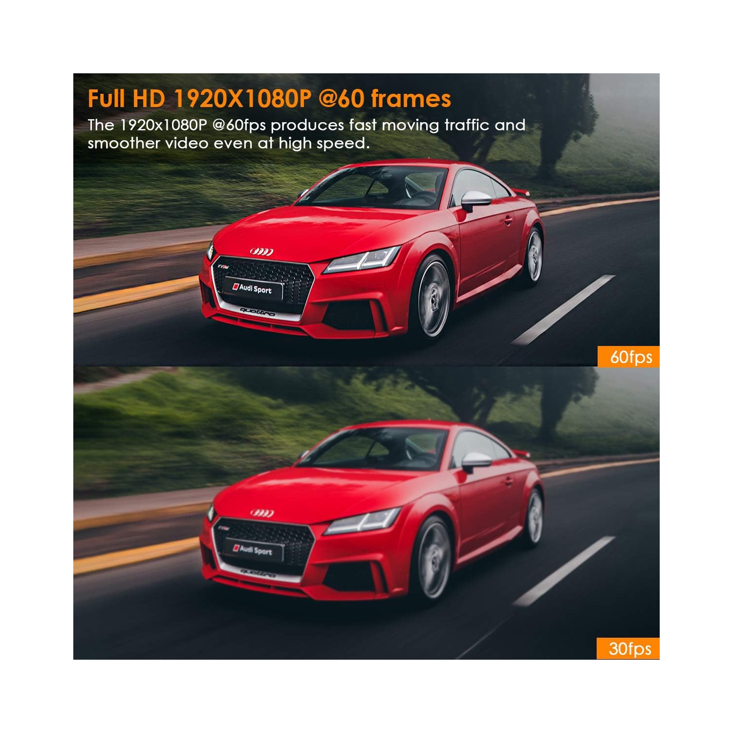 Refurbished(Excellent)- Vantrue S1 4K Front and Rear Dash Cam, 1080P Dual Dash Camera with GPS Live Speed