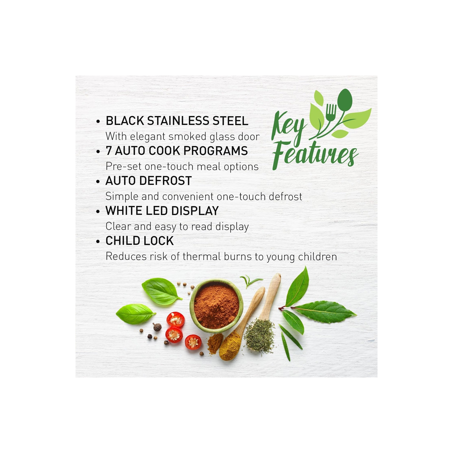 Panasonic 0.9 Cu Ft NNSG448SC Compact 900 W High Power Microwave Oven, 7 Auto Cook Menus, Child Lock, Black Stainless