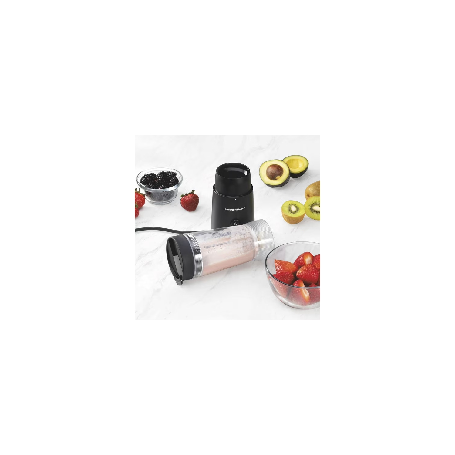 Hamilton Beach Personal Blender with Leak-Proof Travel Lid, 14 oz