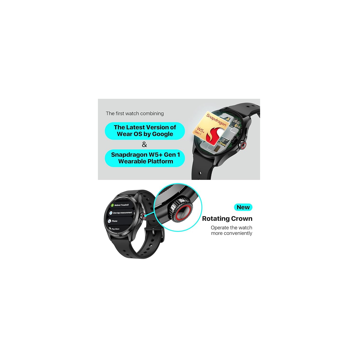 Refurbished - Ticwatch Pro 5 Android Smartwatch with Snapdragon W5+, Gen 1 Wear OS Smart Watch