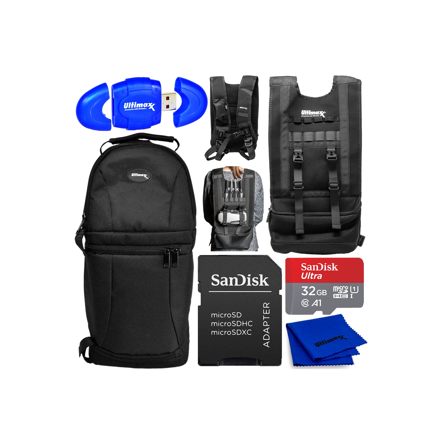 Drone Vest Backpack Bundle for DJI Mavic Air 2, Mavic 2 Pro/Zoom, Spark, Autel