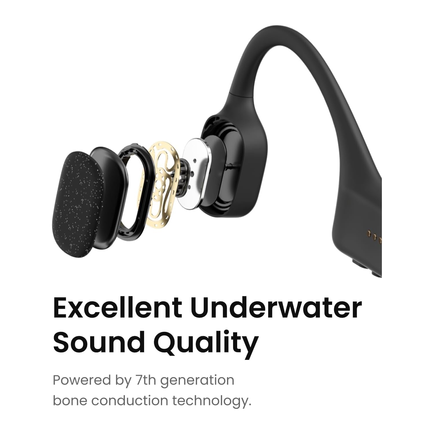 Boîte ouverte - Écouteurs étanches à conduction osseuse MP3 OpenSwim de Shokz pour la natation, sans Bluetooth