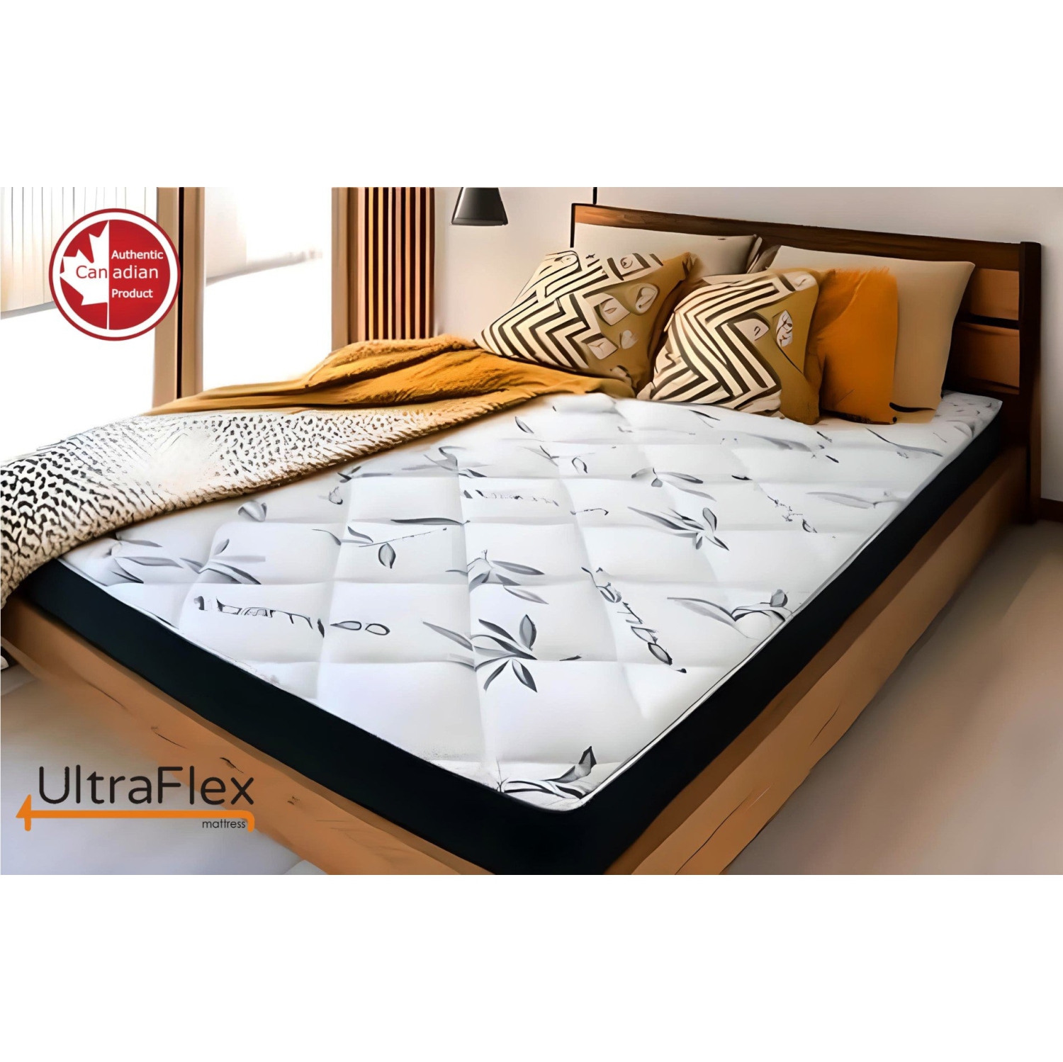 UltraFlex DreamEasy - Canadian-Made Medium Firm Gel Infused Comfort with Quilted Top, Pressure Relief, Cooling Tech, Bamboo Cover, CertiPUR-US®