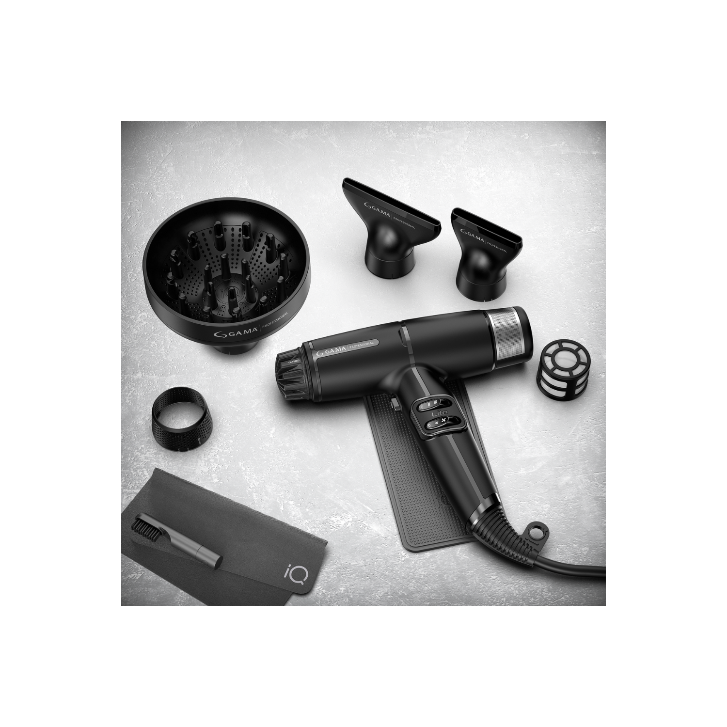 Sèche-cheveux hybride iQ Perfetto LiteMax de GAMA Italy - Noir