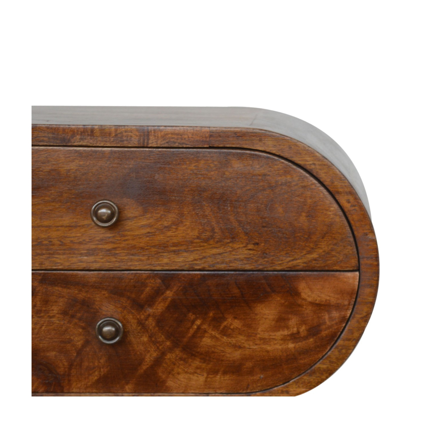 Artisan Furniture Solid Wood Circular Nightstand In Chestnut Finish