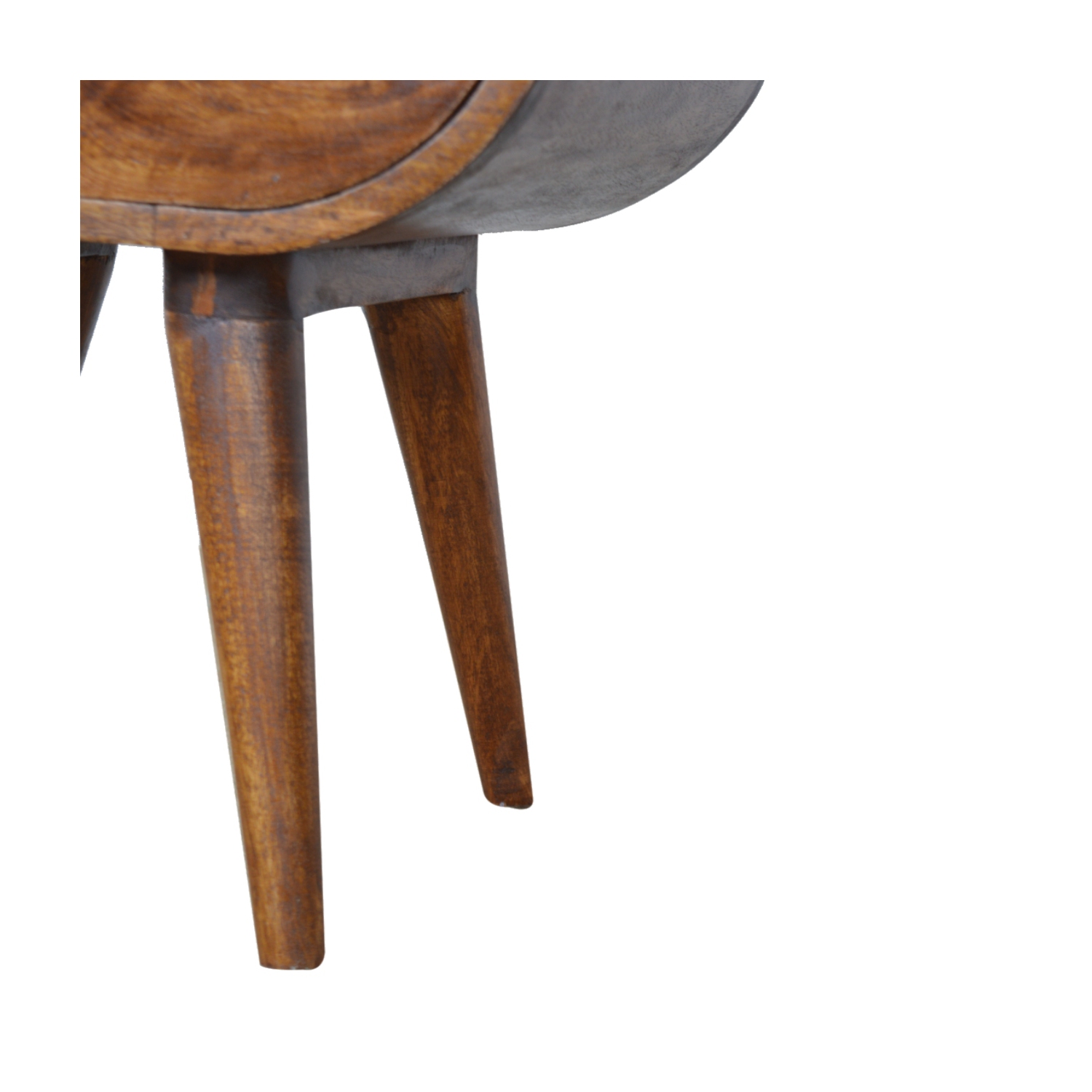 Artisan Furniture Solid Wood Circular Nightstand In Chestnut Finish