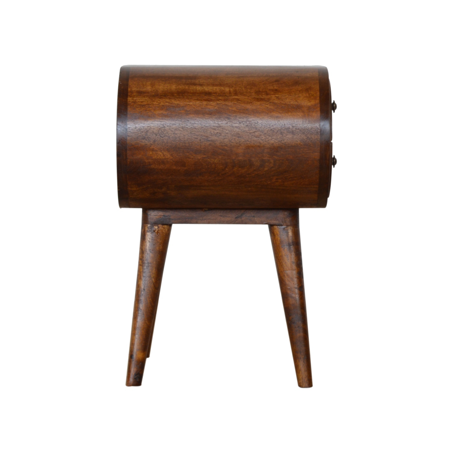 Artisan Furniture Solid Wood Circular Nightstand In Chestnut Finish