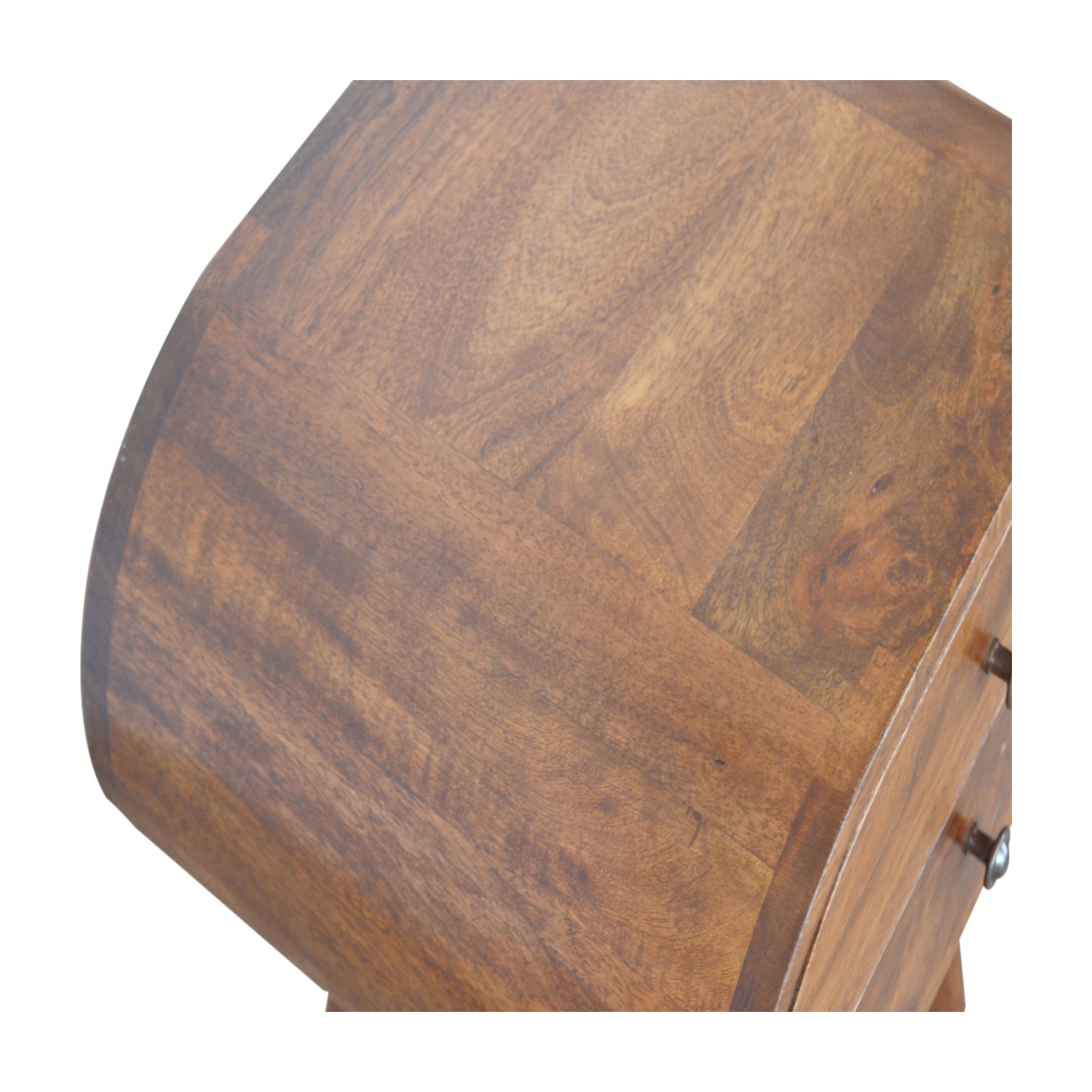 Artisan Furniture Solid Wood Circular Nightstand In Chestnut Finish