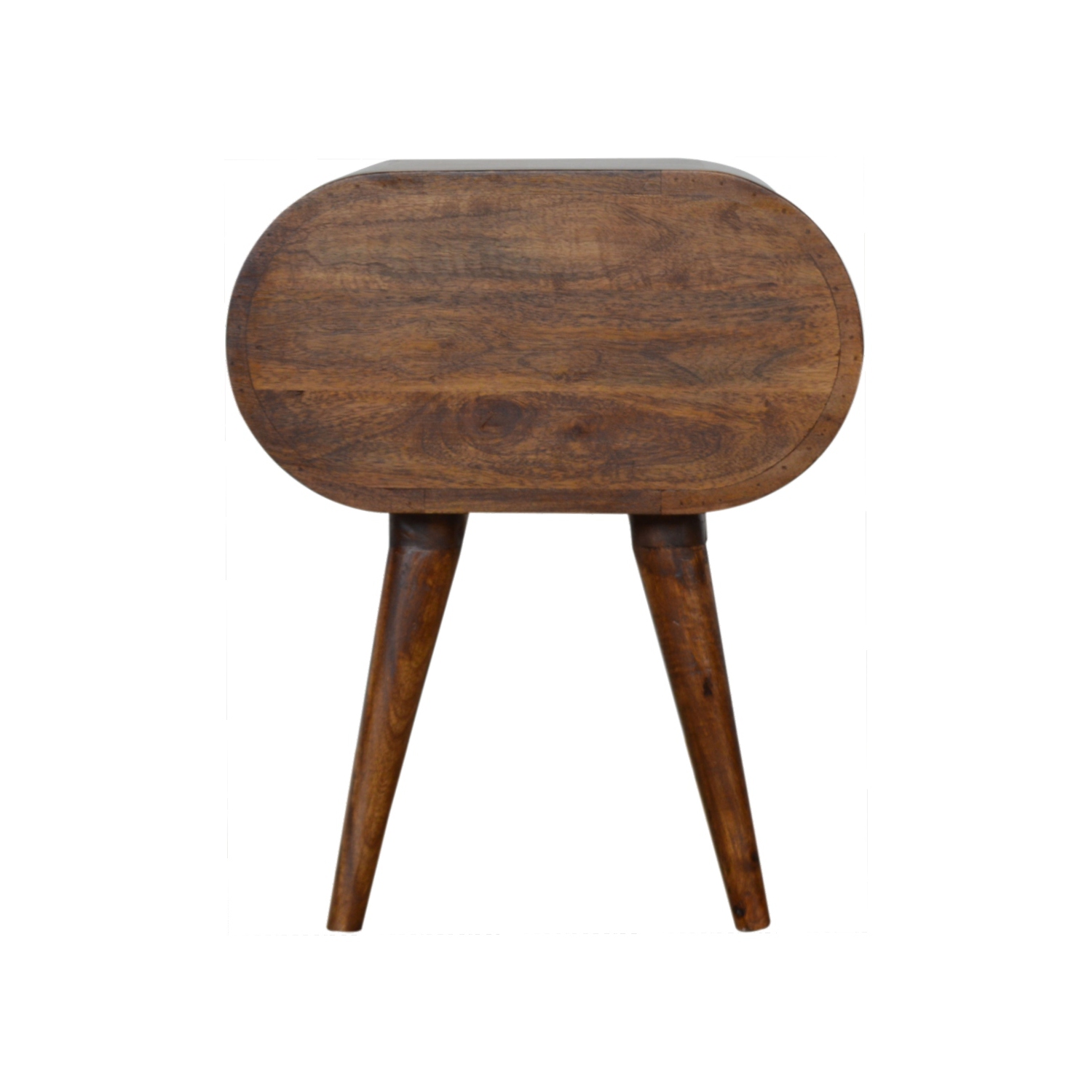 Artisan Furniture Solid Wood Circular Nightstand In Chestnut Finish