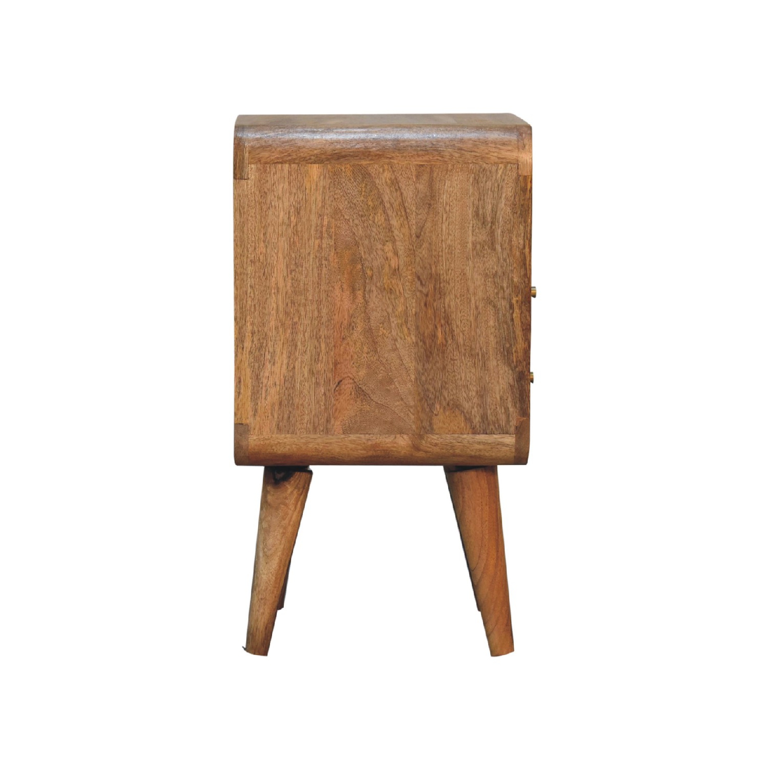 Artisan Furniture Solid Wood Mini Lille Curved Nightstand in oak-ish finish