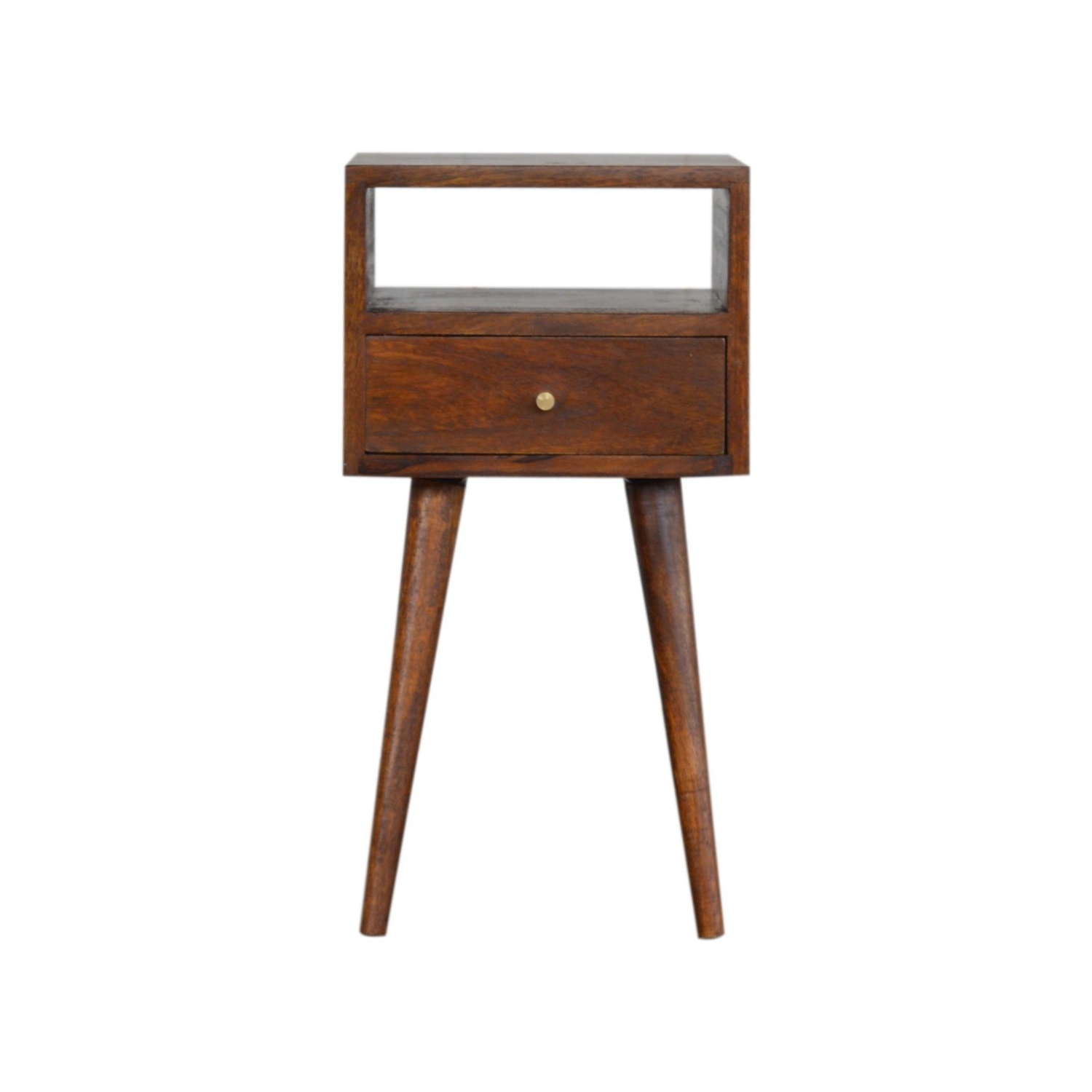 Artisan Furniture Solid Wood Mini Nightstand In Chestnut Finish