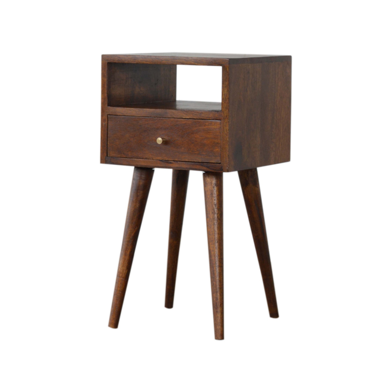 Artisan Furniture Solid Wood Mini Nightstand In Chestnut Finish