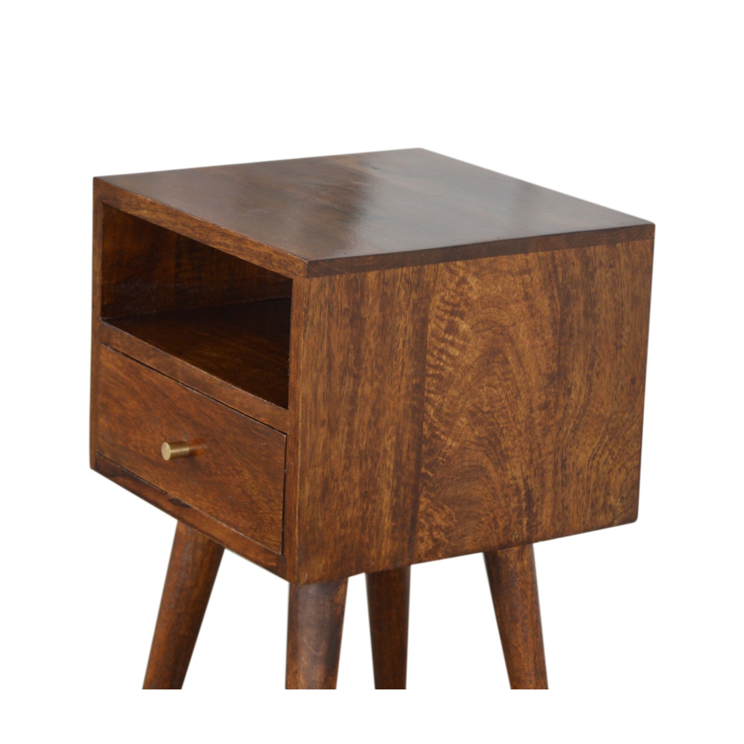 Artisan Furniture Solid Wood Mini Nightstand In Chestnut Finish