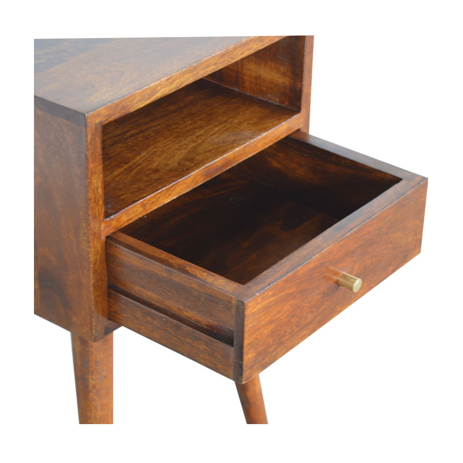 Artisan Furniture Solid Wood Mini Nightstand In Chestnut Finish