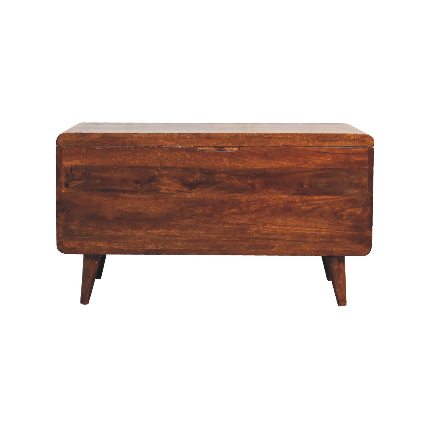 Boîte de couverture en bois massif incurvé marron d’Artisan Furniture