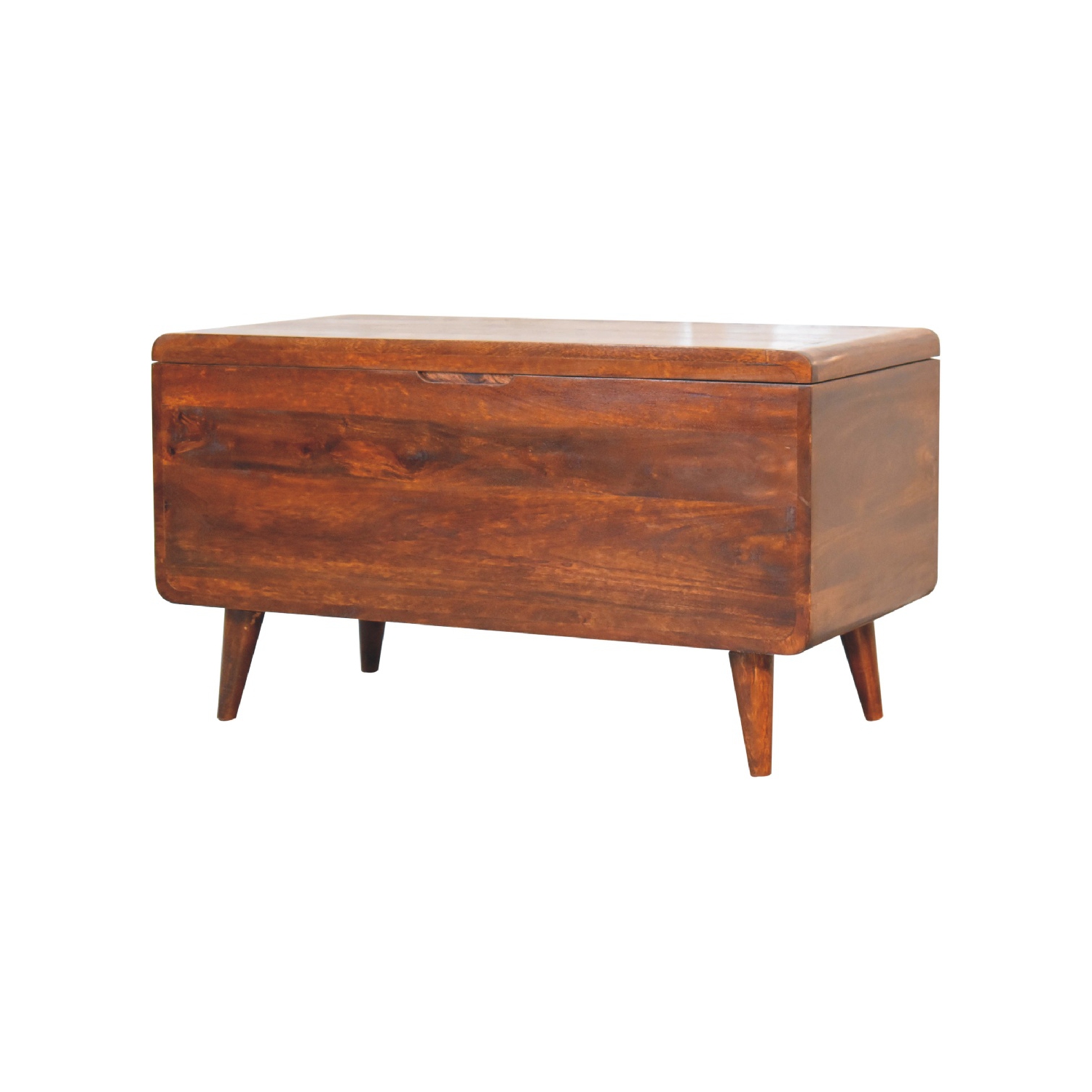 Boîte de couverture en bois massif incurvé marron d’Artisan Furniture