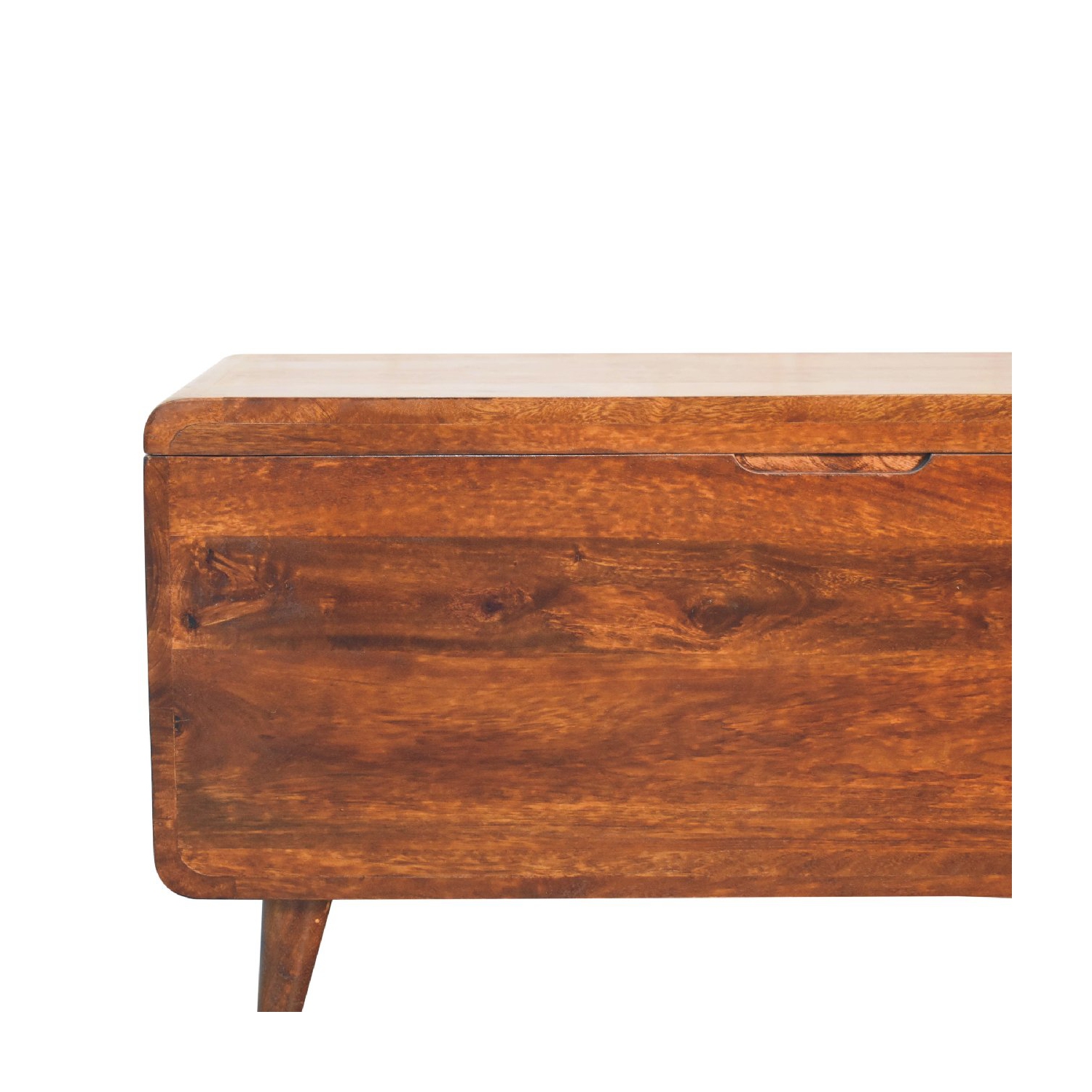 Boîte de couverture en bois massif incurvé marron d’Artisan Furniture