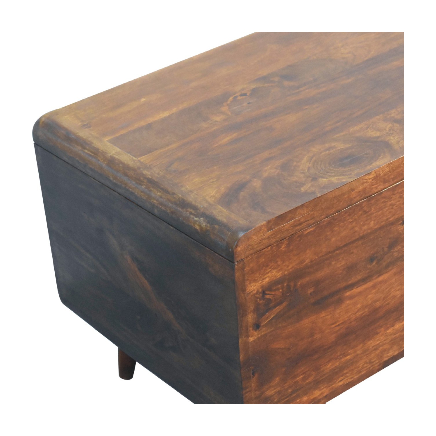 Boîte de couverture en bois massif incurvé marron d’Artisan Furniture