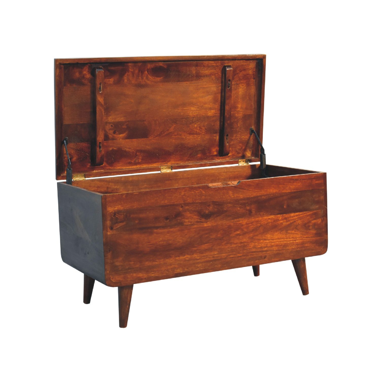 Boîte de couverture en bois massif incurvé marron d’Artisan Furniture