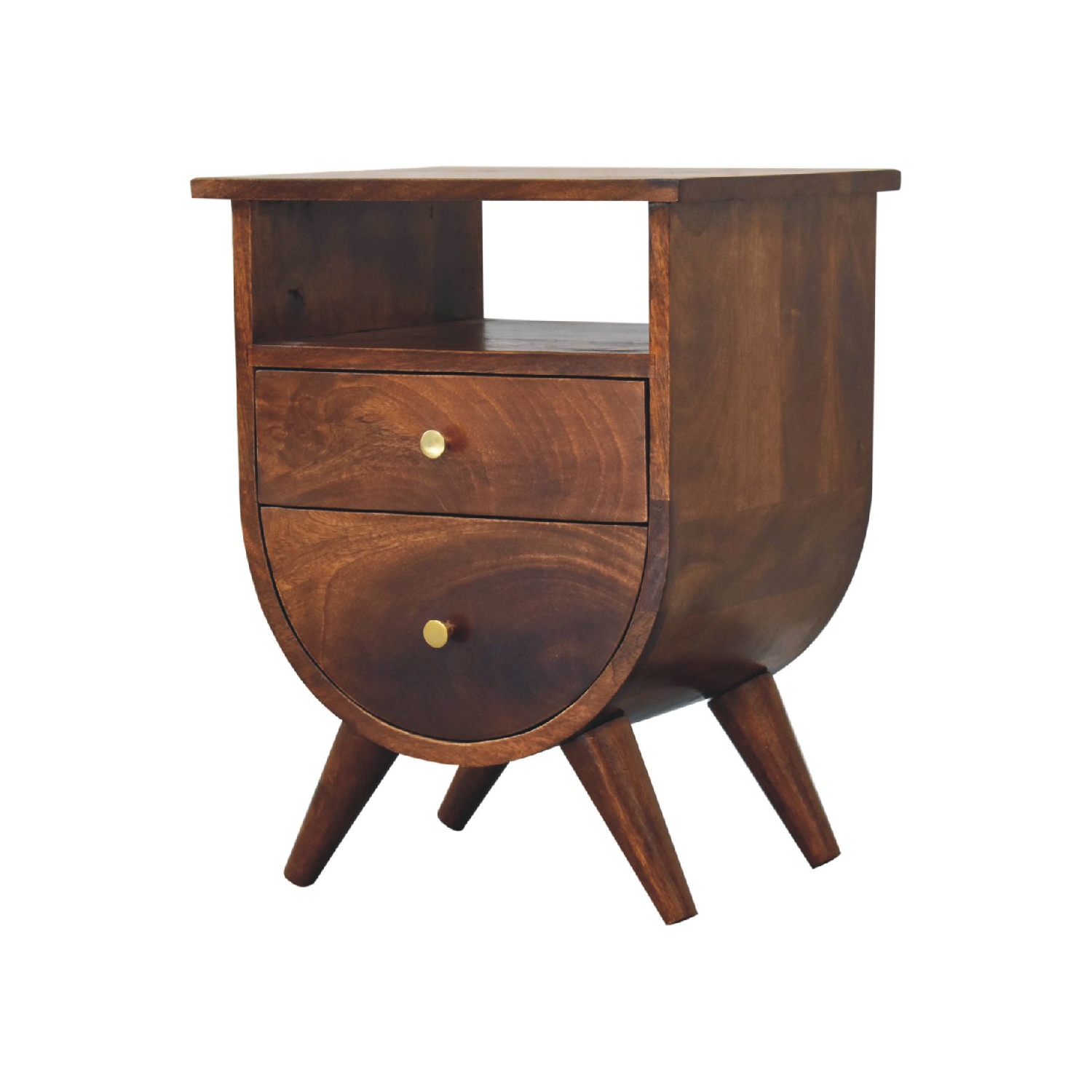 Artisan Furniture Solid Wood Split Nightstand In Chestnut Finish