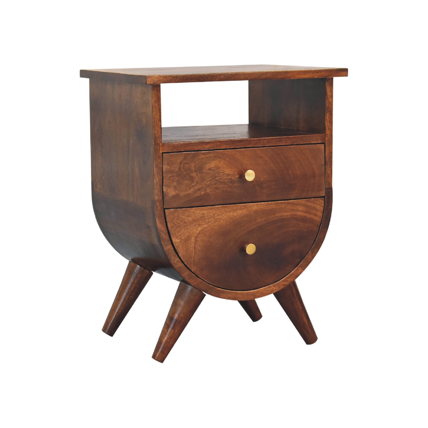 Artisan Furniture Solid Wood Split Nightstand In Chestnut Finish