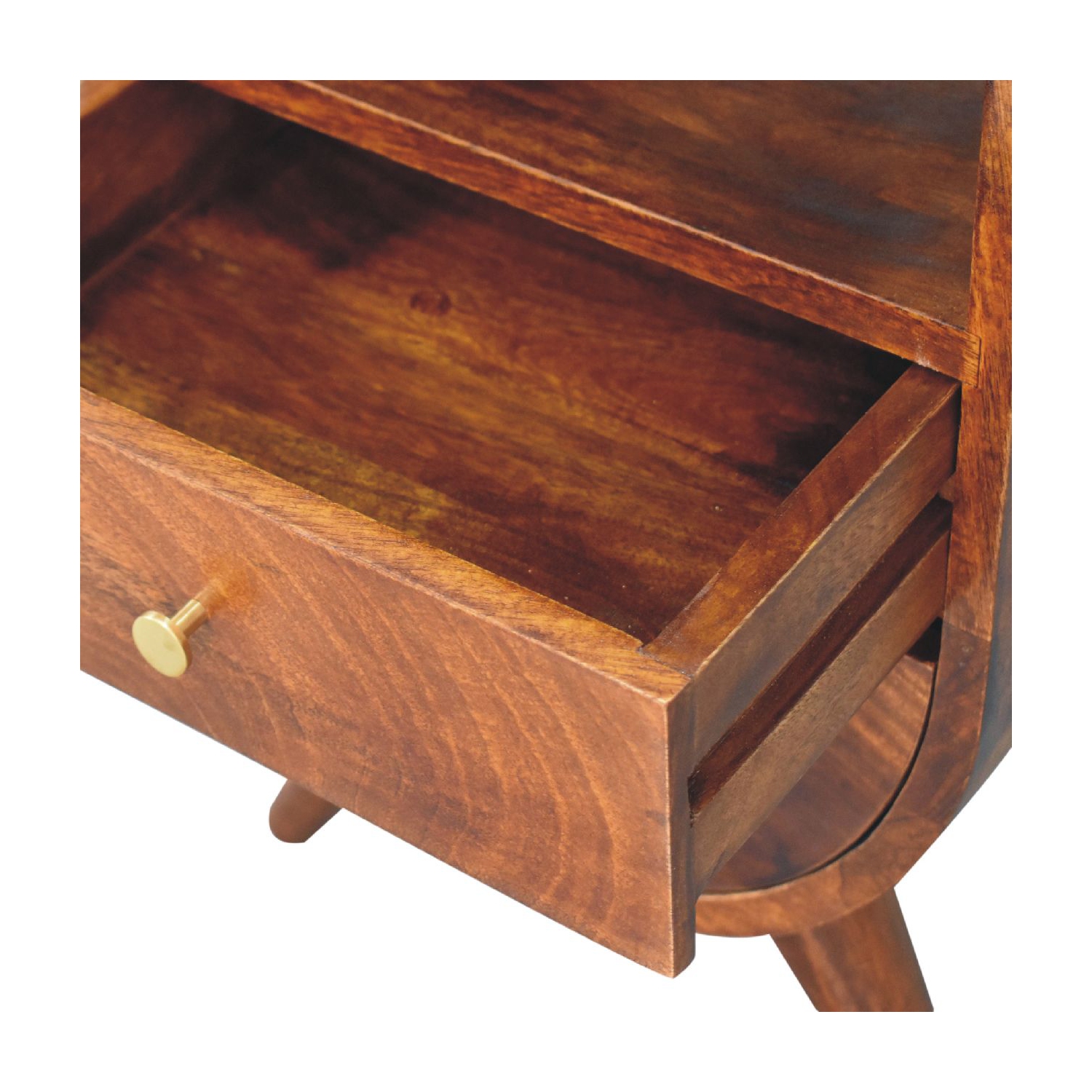 Artisan Furniture Solid Wood Split Nightstand In Chestnut Finish
