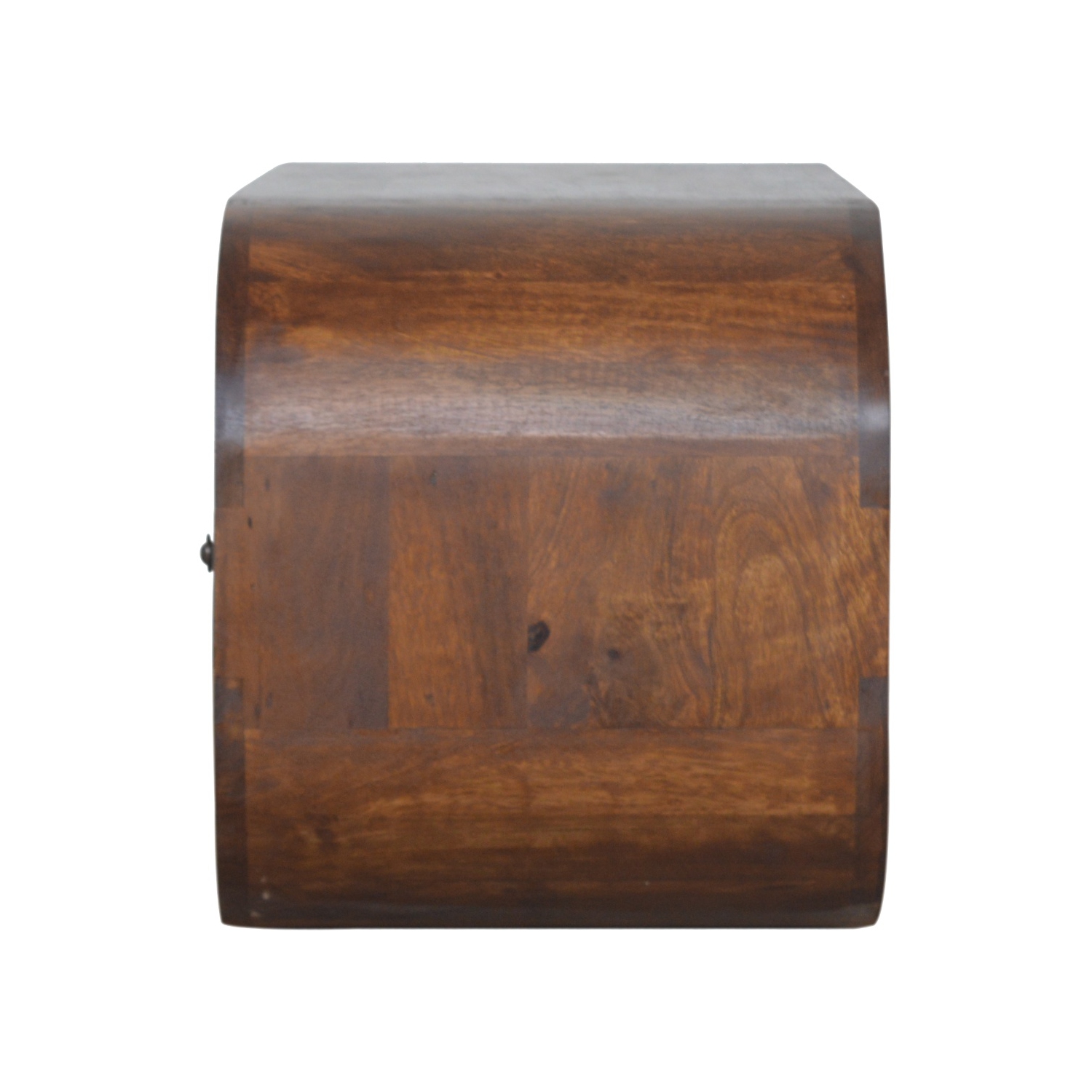 Meuble multimédia en bois massif à bords incurvés avec 2 tiroirs au fini marron d'Artisan Furniture