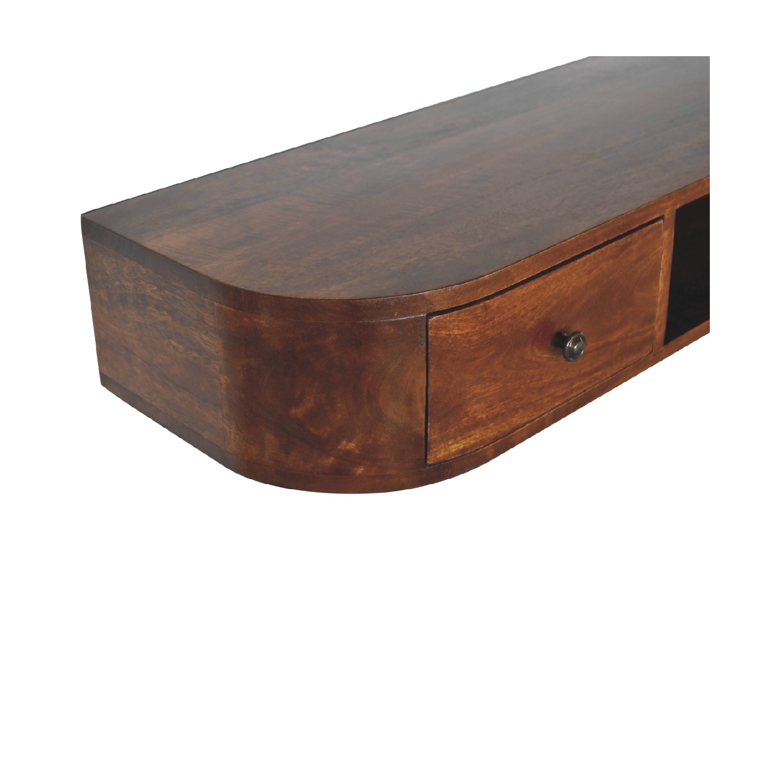 Artisan Furniture Solid Wood Lunar 2 Drawer Floating Console In Chestnut