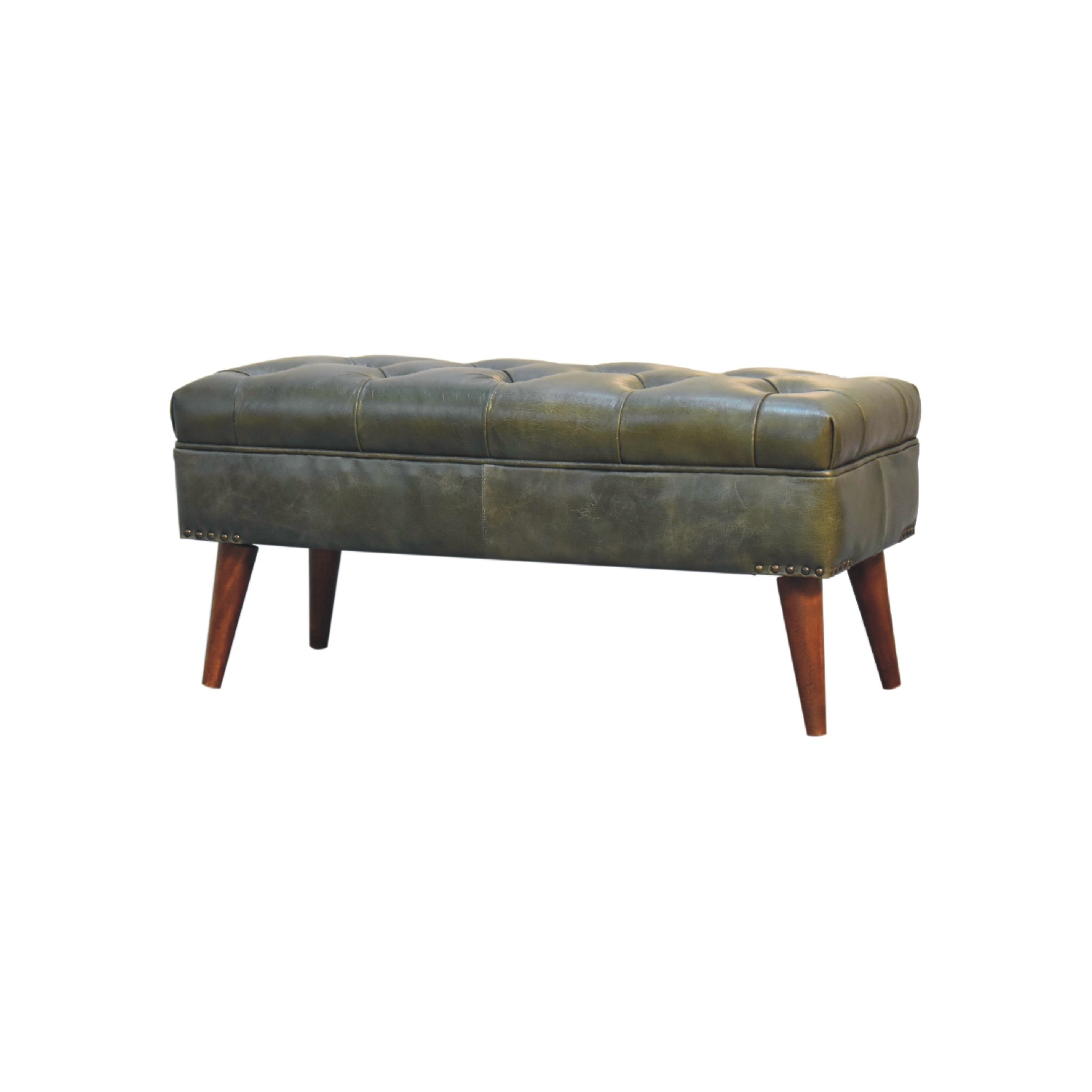 Artisan Furniture Solid Wood Harbour Green Bench In chestnut finish