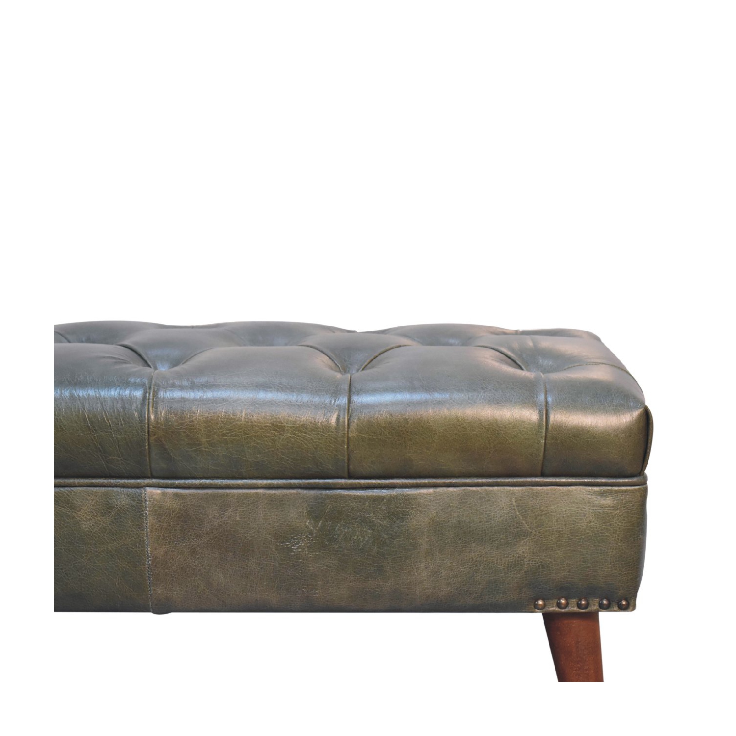 Artisan Furniture Solid Wood Harbour Green Bench In chestnut finish