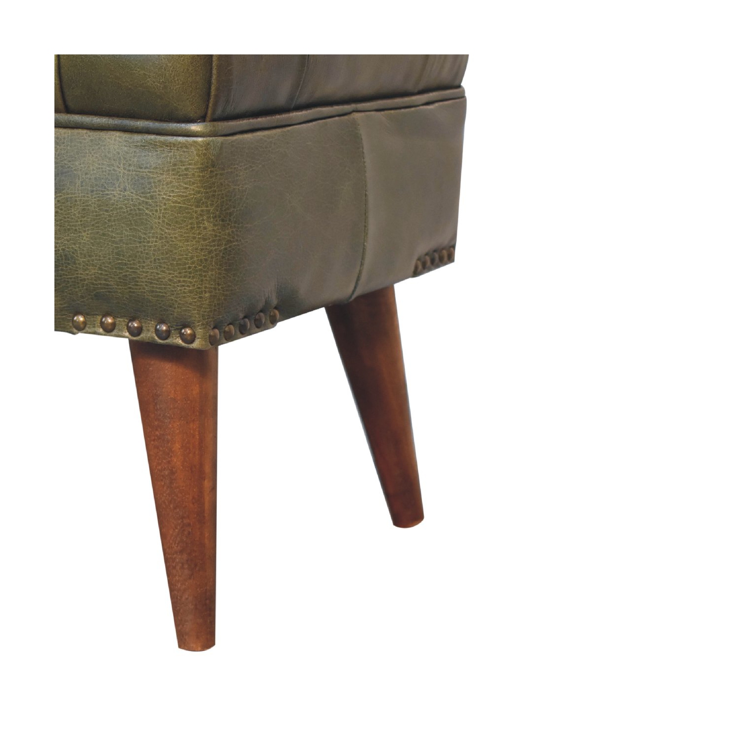 Artisan Furniture Solid Wood Harbour Green Bench In chestnut finish