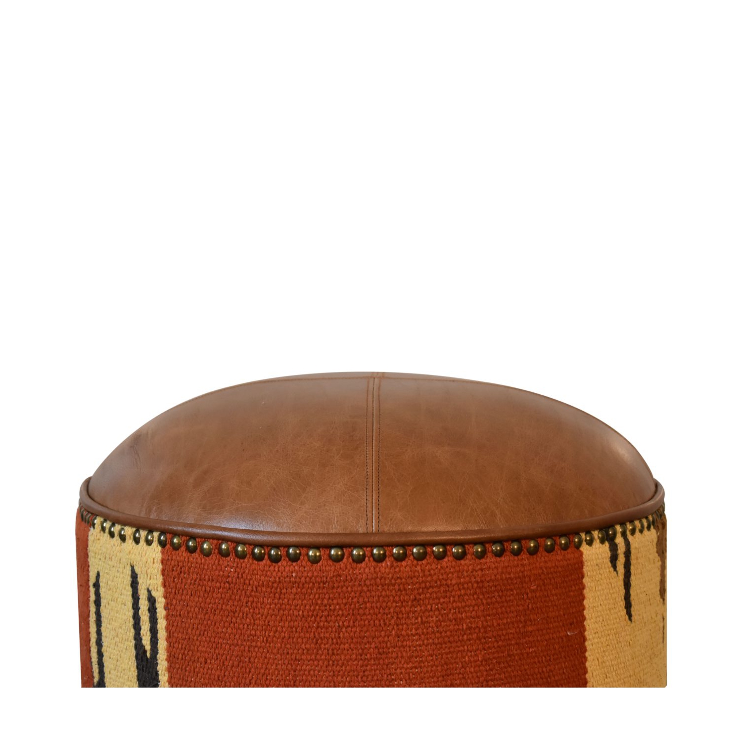 Artisan Furniture – Repose-pieds en cuir et Durrie de couleurs variées