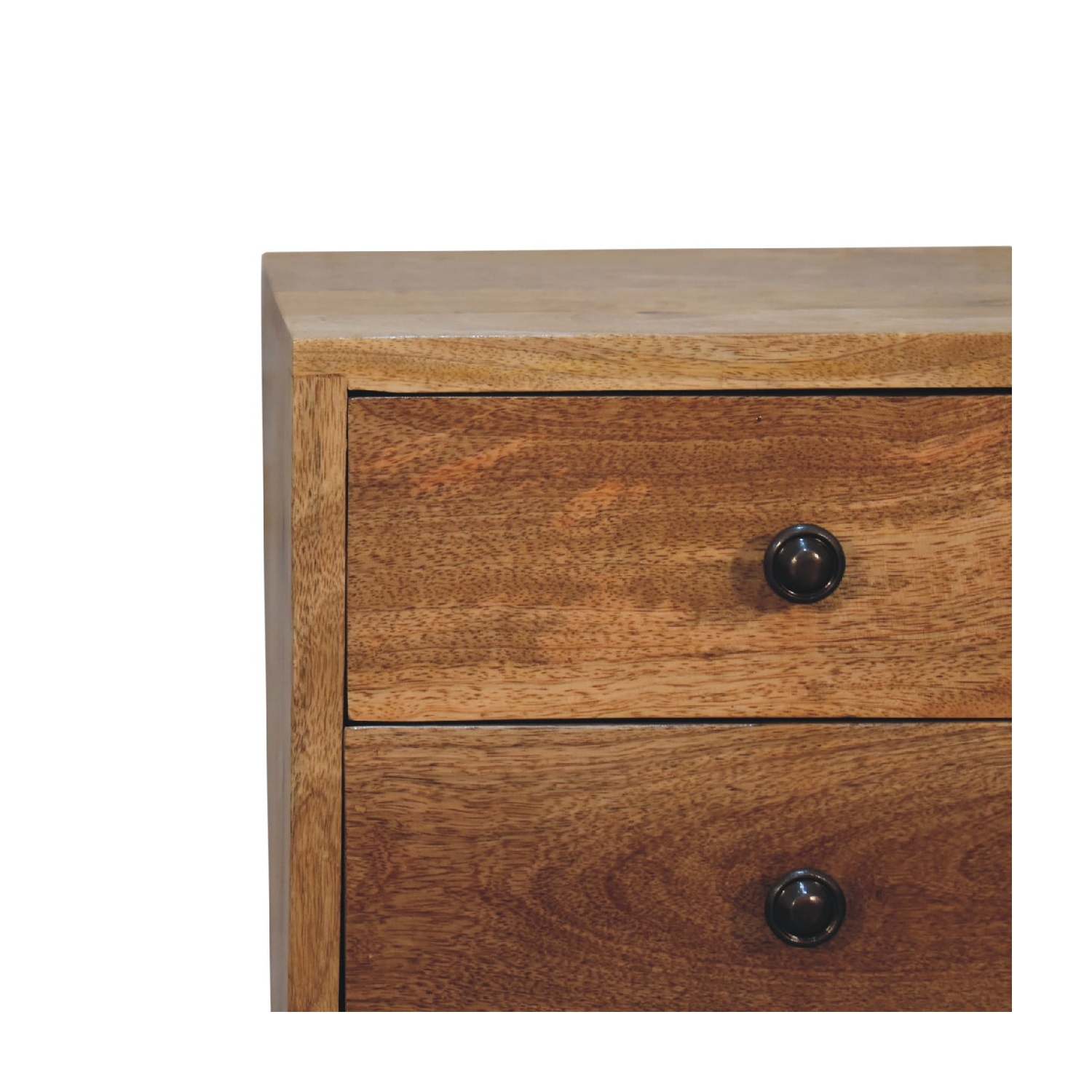 Artisan Furniture Solid Wood Mini 2 Drawer Nightstand In Oak-ish Finish