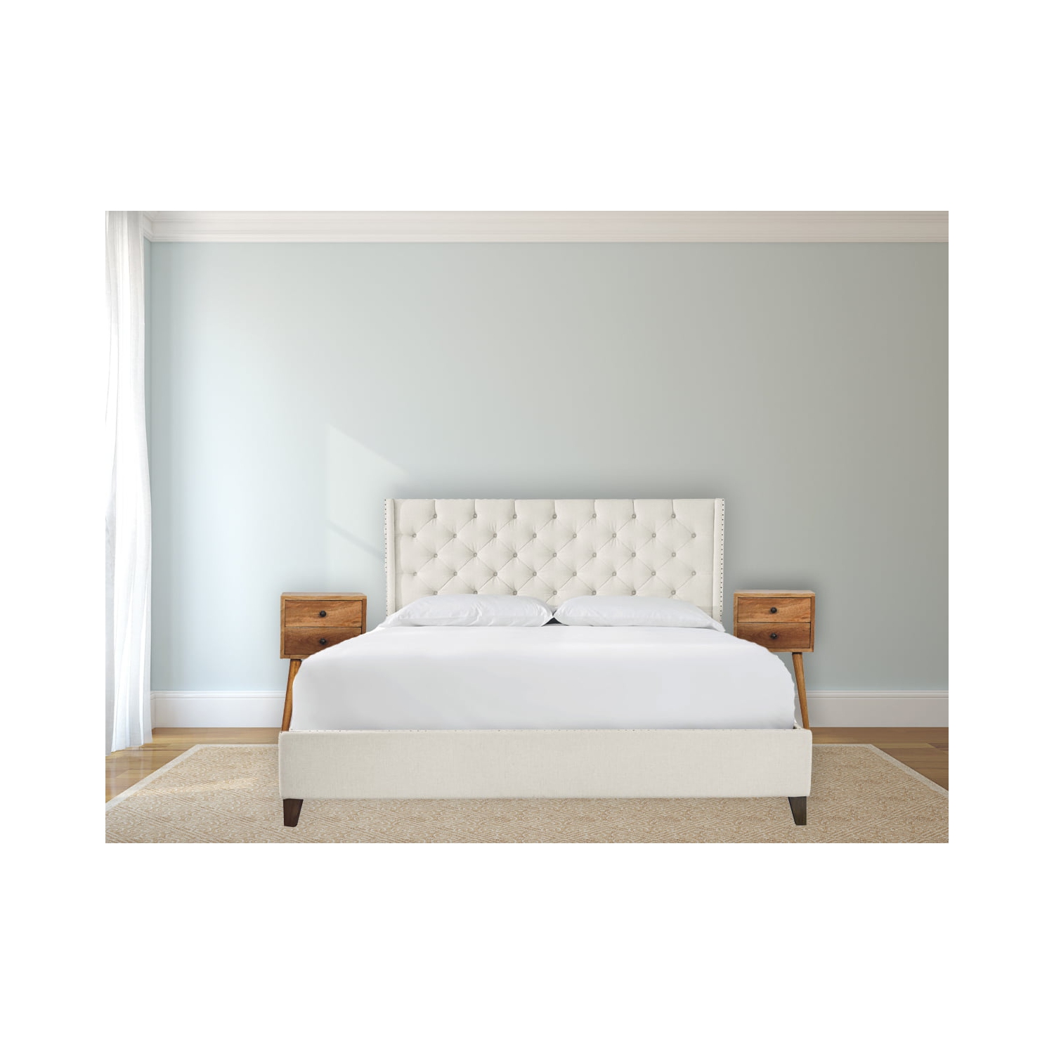 Artisan Furniture Solid Wood Mini 2 Drawer Nightstand In Oak-ish Finish