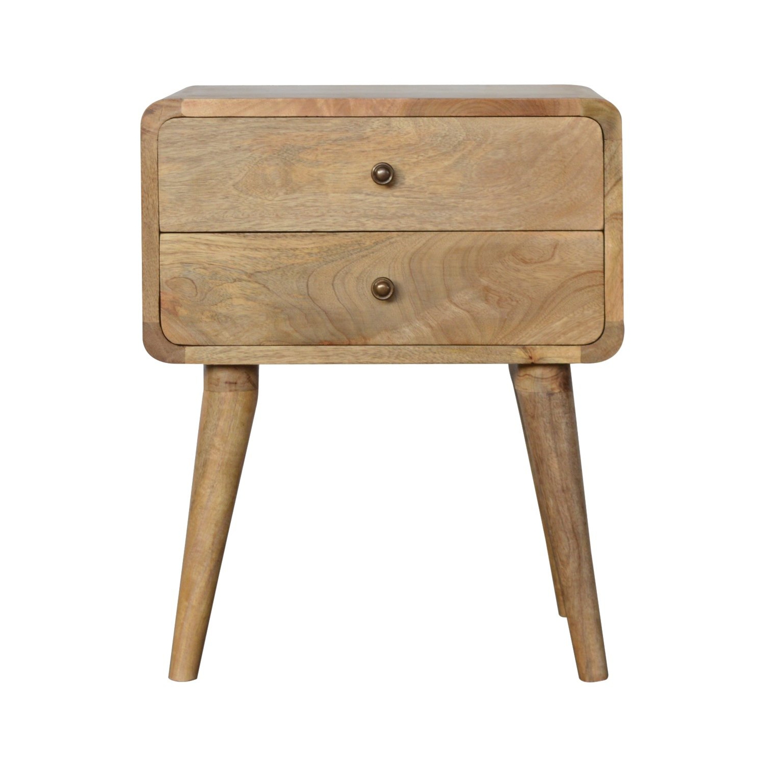 Artisan Furniture Solid Wood Curved Oak-ish Nightstand