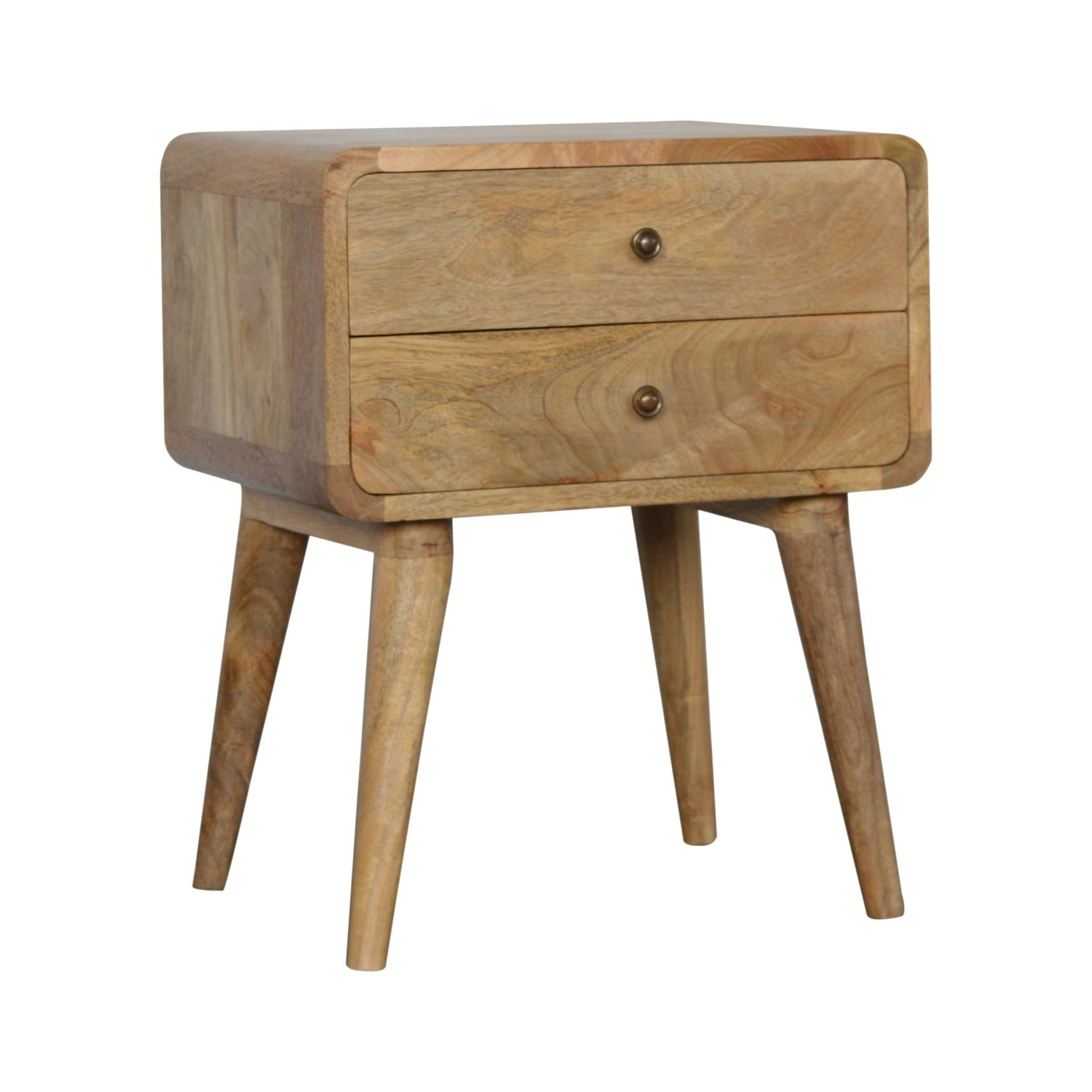 Artisan Furniture Solid Wood Curved Oak-ish Nightstand