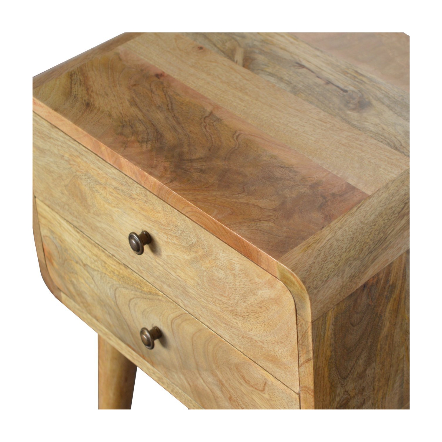 Artisan Furniture Solid Wood Curved Oak-ish Nightstand